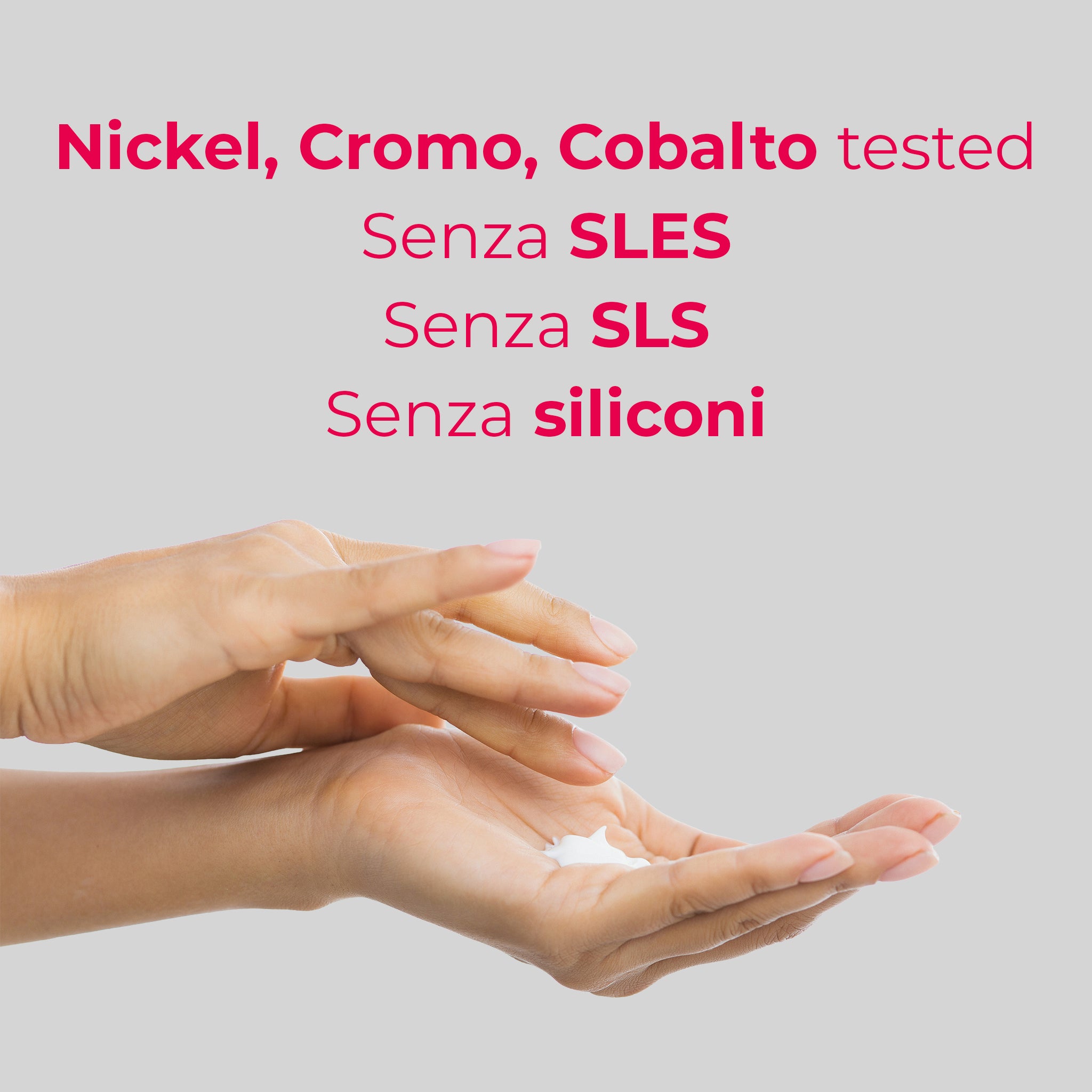 Texture cremosa del balsamo Bioscalin® NutriCOLOR+: Nickel, Cromo e Cobalto tested, senza siliconi