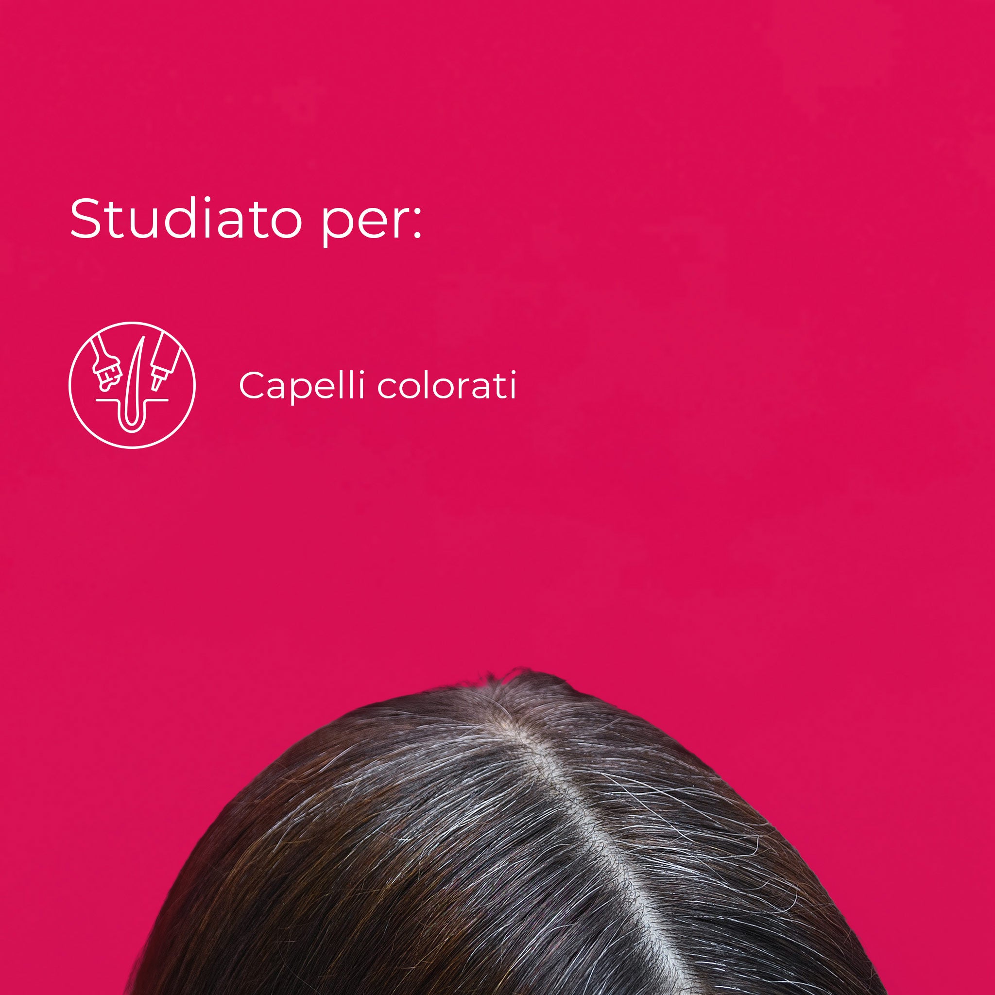 Primo piano della cute di una donna mora: il balsamo Bioscalin® NutriCOLOR+ è studiato per la cura quotidiana dei capelli colorati