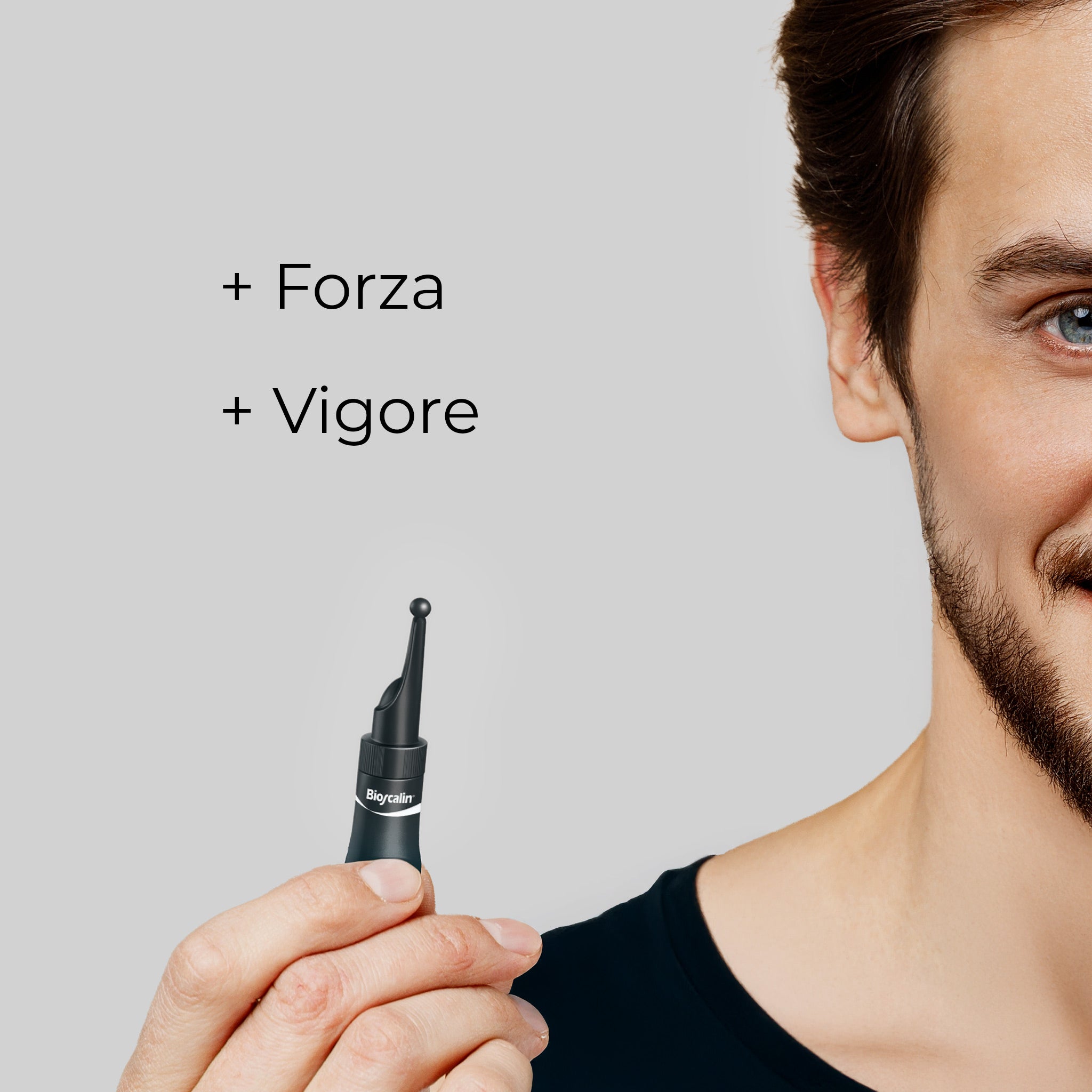 Dettaglio della fiala anticaduta linea Bioscalin® PRO•DENSITY uomo