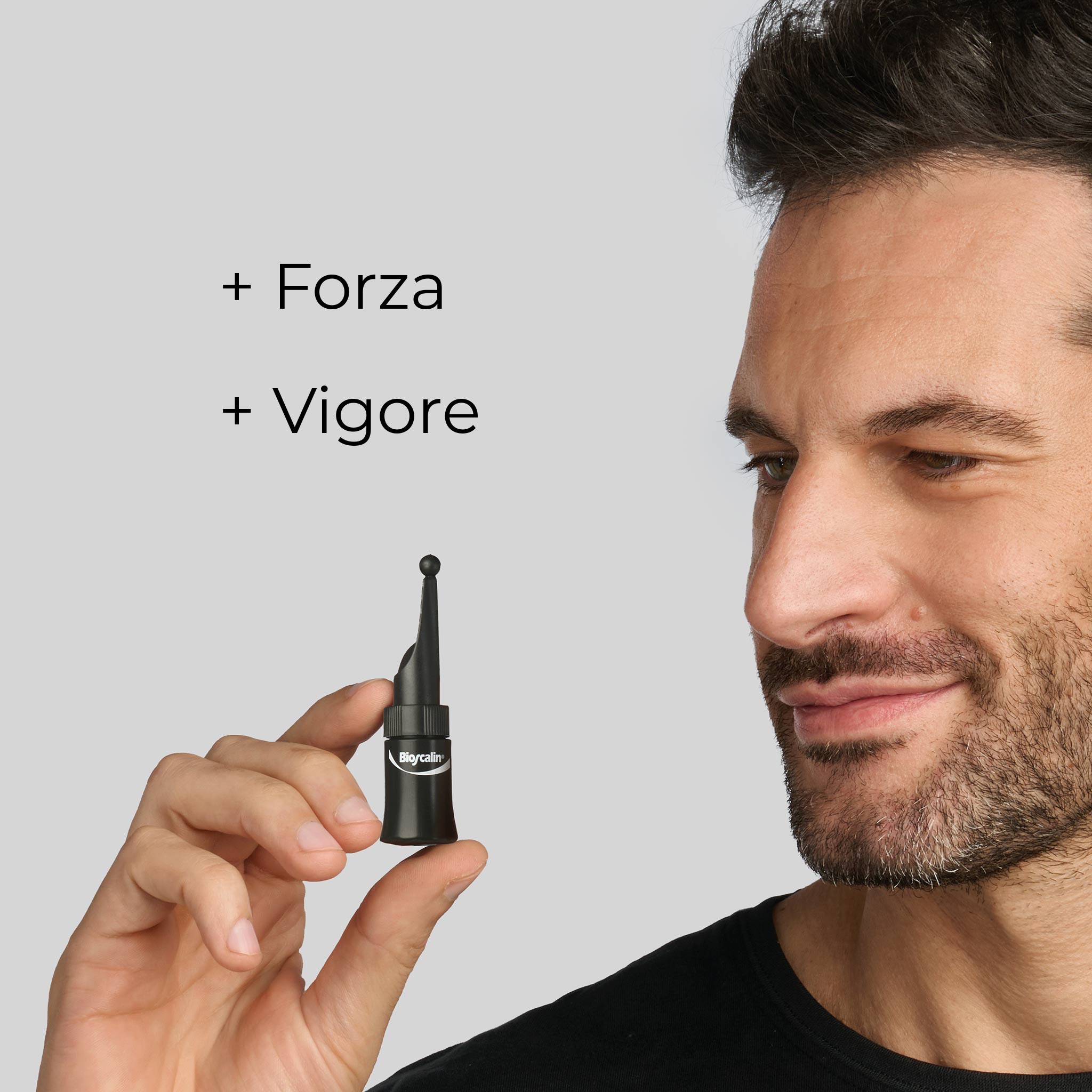 Dettaglio della fiala anticaduta linea Bioscalin® Pro•Density uomo