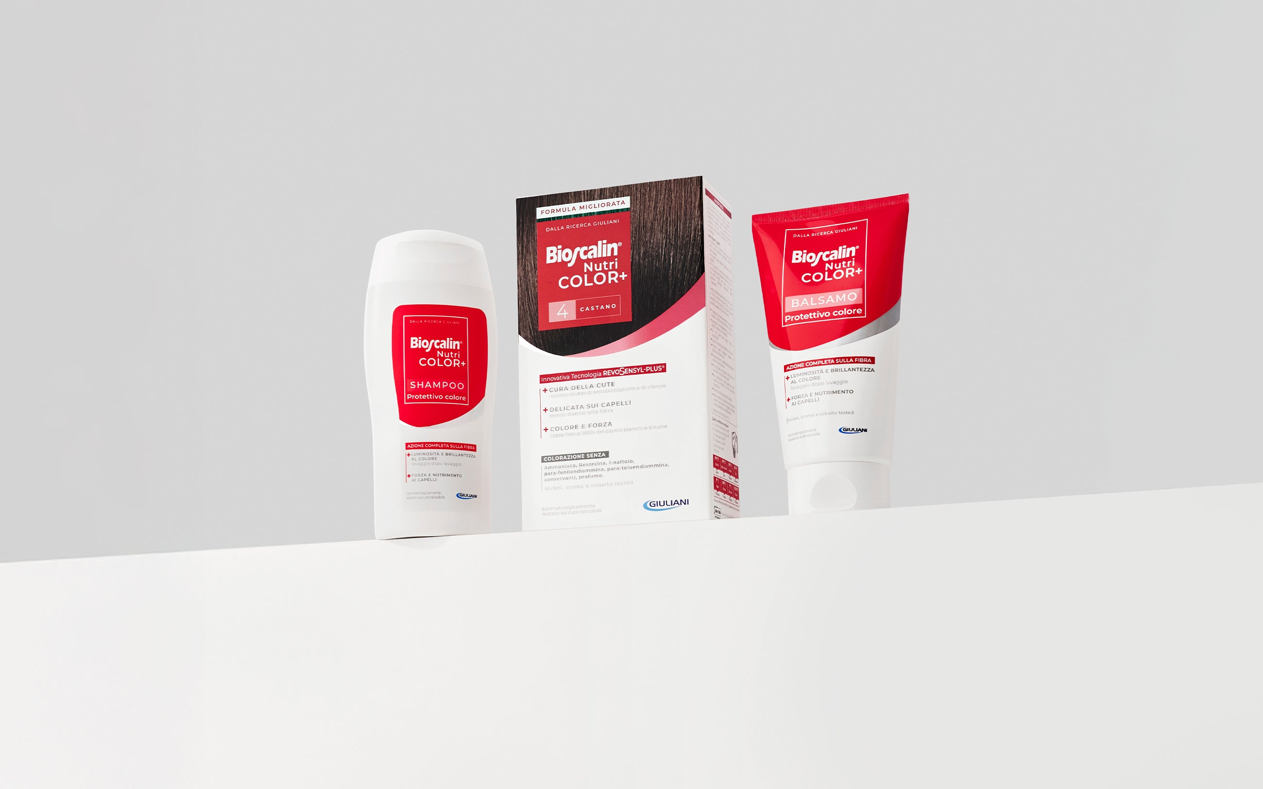 Routine Bioscalin® NutriCOLOR+: shampoo protettivo, balsamo e tinte per la cura completa del colore