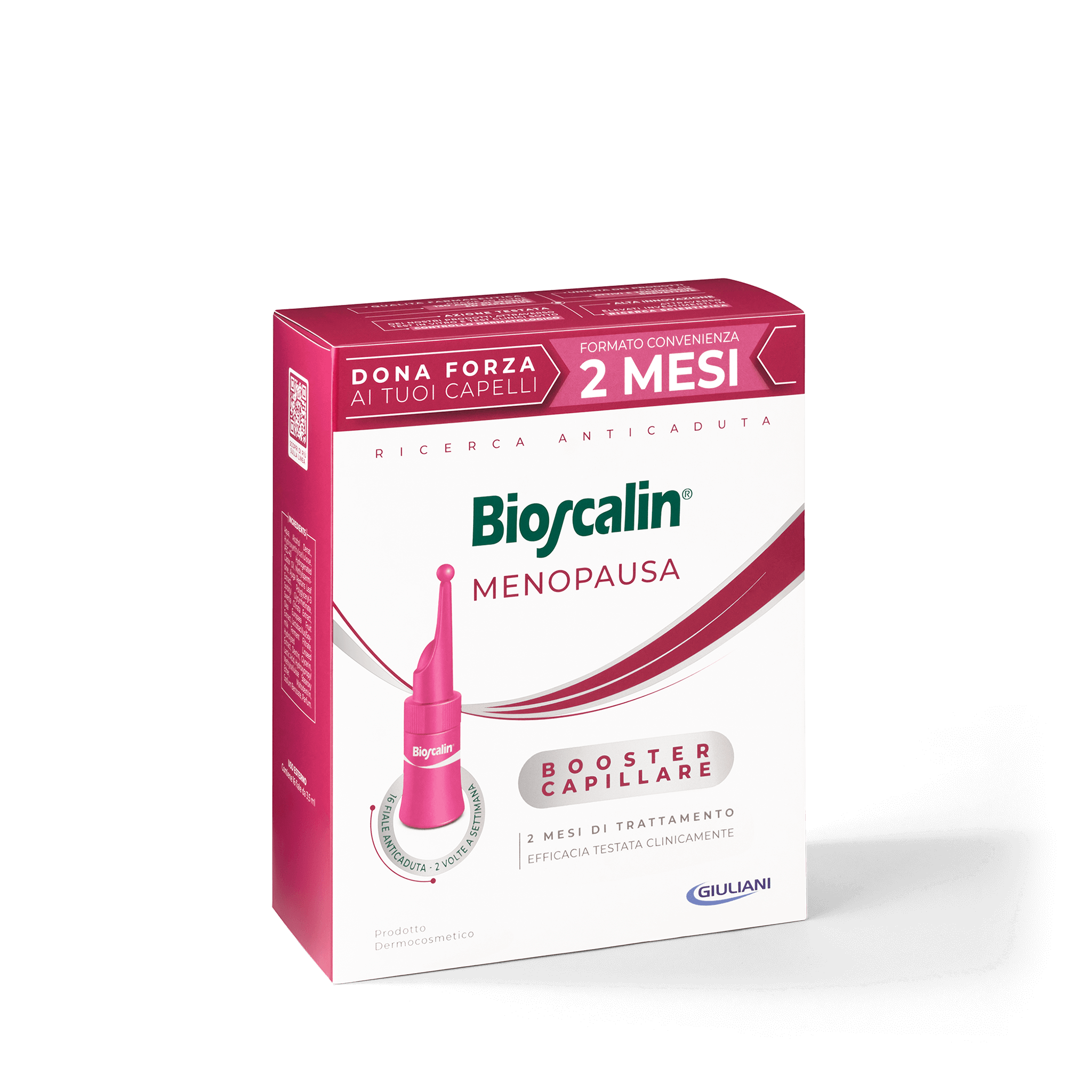 Dettaglio confezione booster capillare Bioscalin® anticaduta per capelli, linea Menopausa, 2 mesi di trattamento | #format_16 fiale