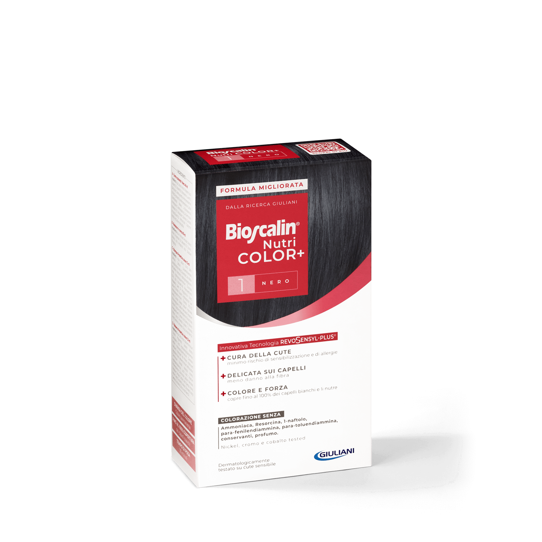 Confezione Bioscalin® NutriCOLOR+ tonalità Nero: colorazione senza ammoniaca, resorcina e profumo. | #color_1 Nero