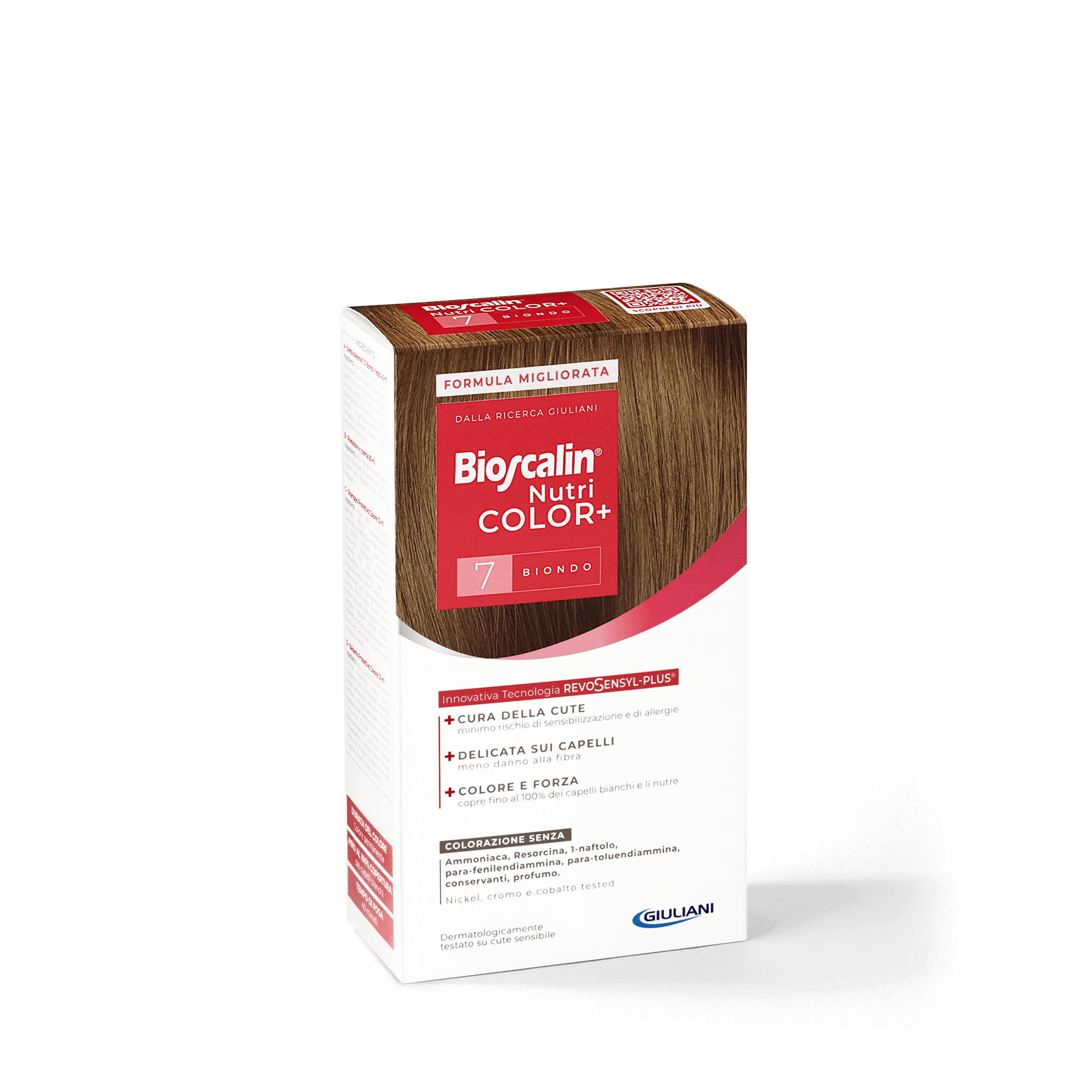 Confezione Bioscalin® NutriCOLOR+ tonalità Biondo: colorazione senza ammoniaca, resorcina e profumo. | #color_7 Biondo