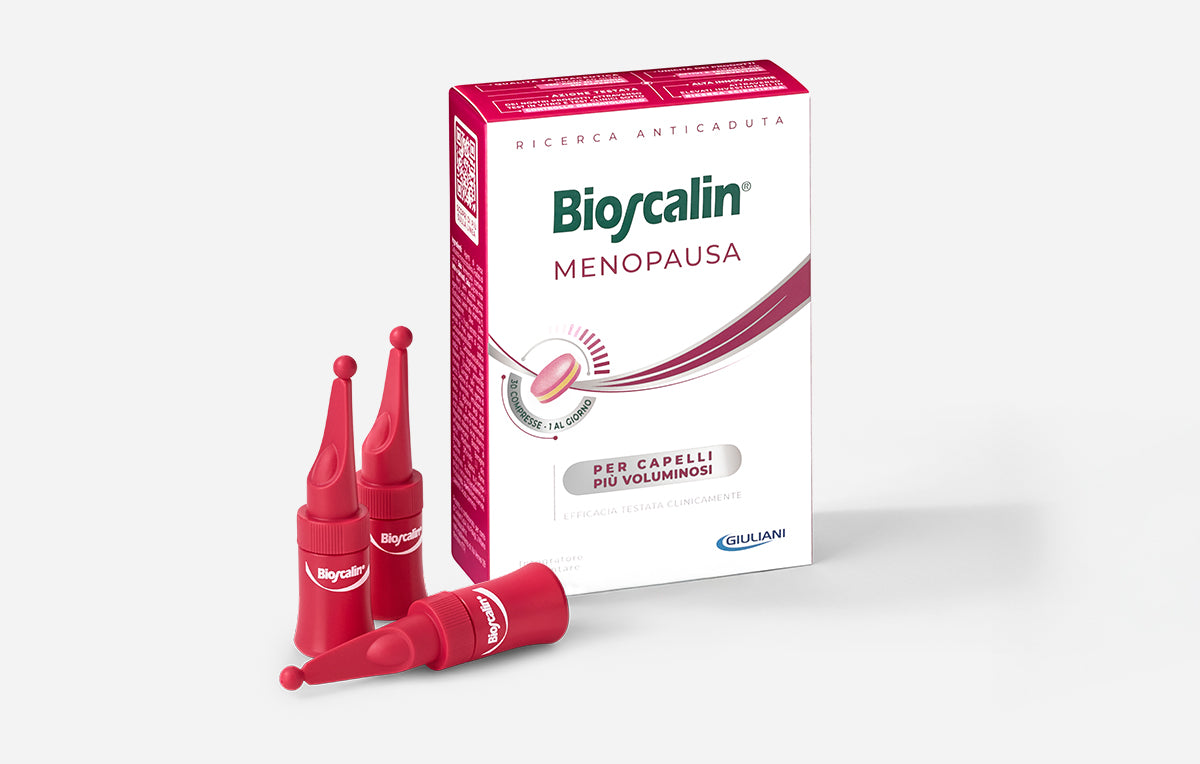 Attivatore capillare e compresse Bioscalin® linea Menopausa: l'integrazione ideale per la donna