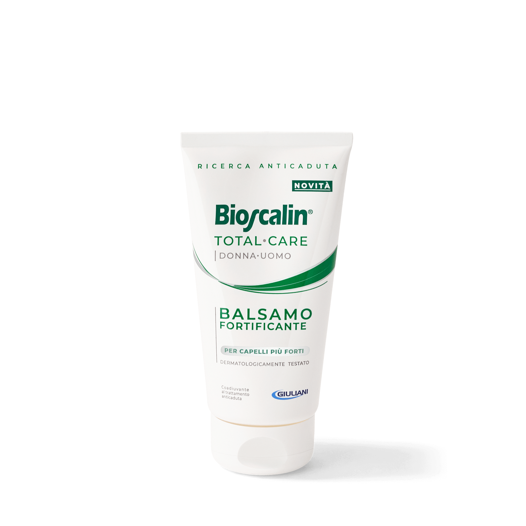 Primo piano del flacone di balsamo fortificante Bioscalin® TOTAL•CARE