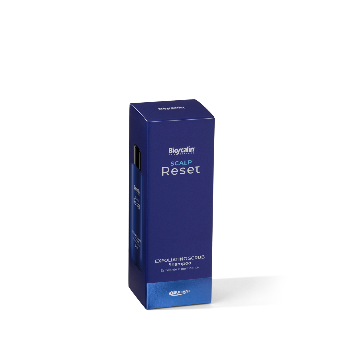 Confezione chiusa di Bioscalin® Scalp Reset Exfoliating Scrub Shampoo.